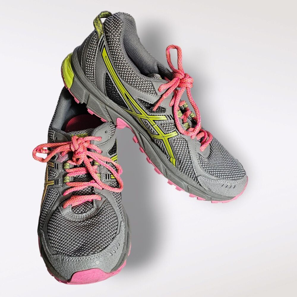 ASICS 2 Gel Sonoma Sz 8 Pink, Green,Gray Mesh T684N Trail Running Shoes Sneakers